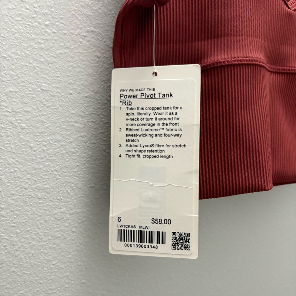Lululemon Power Pivot Tank Top *Rib - Picture 4 of 5